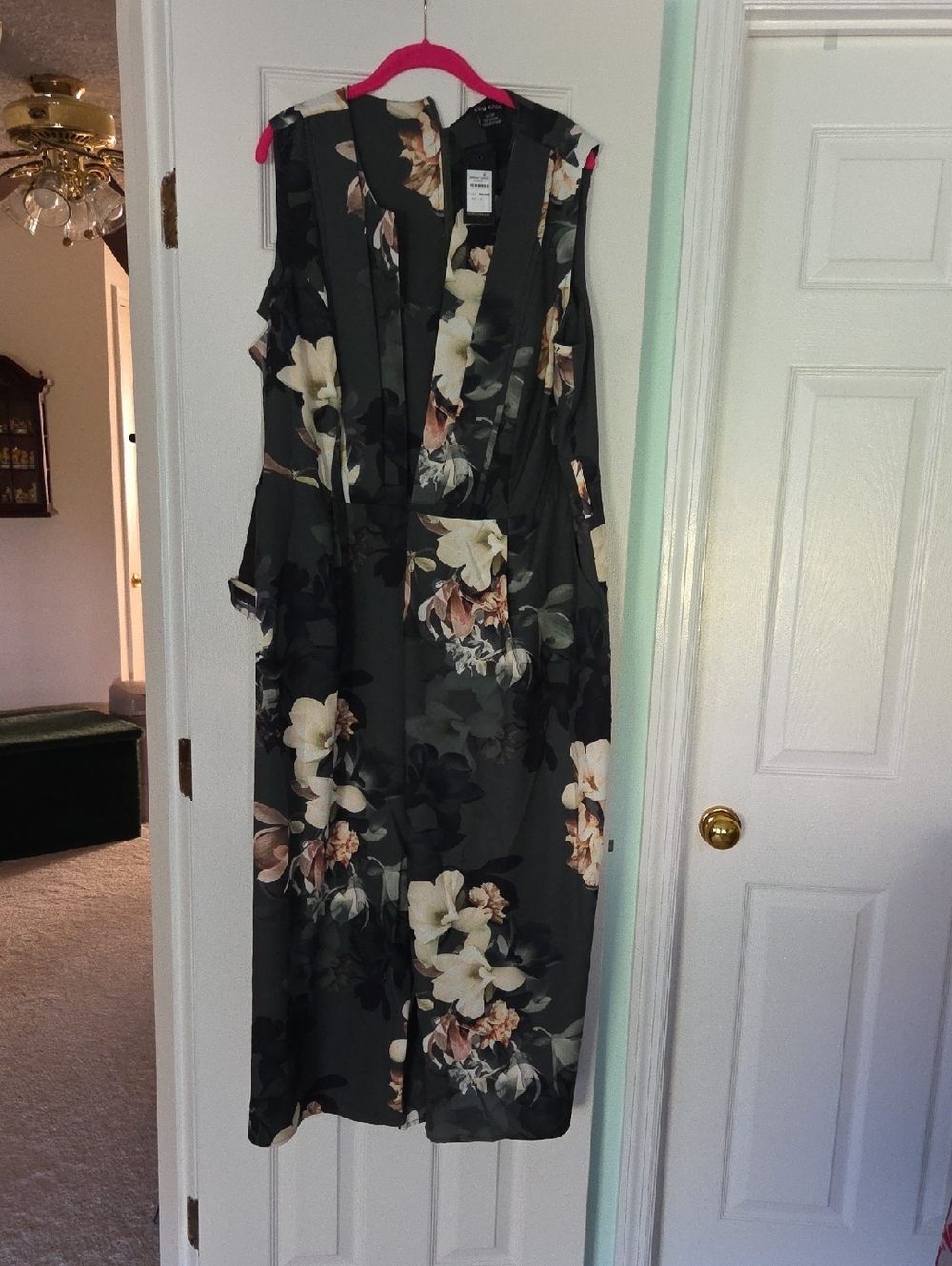City Chic Dark Floral Jumpsuit